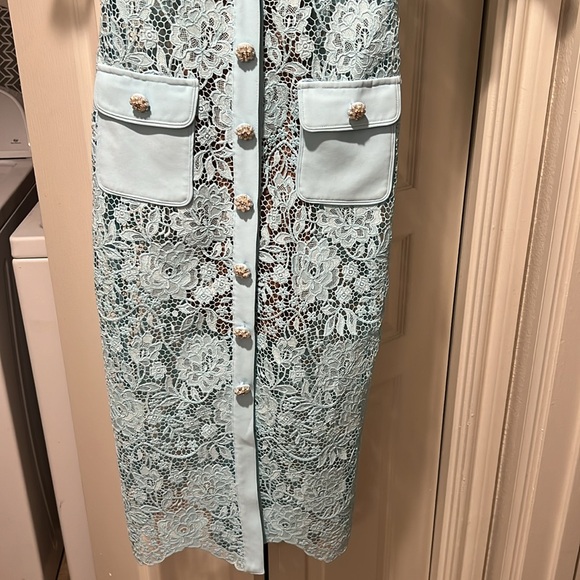 SELF PORTRAIT BABY BLUE LACE DRESS OLD MONEY CONTEMPORARY - Picture 6 of 7